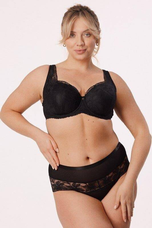 Biustonosz usztywniany Laura Big Mefemi- czarny