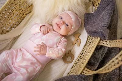 Czapka niemowlęca Bamboo Ewa Klucze - róż