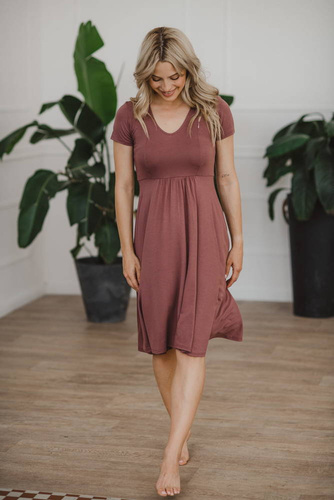 Sukienka ciążowa i do karmienia Mommy Chic Milk&Love rose brown