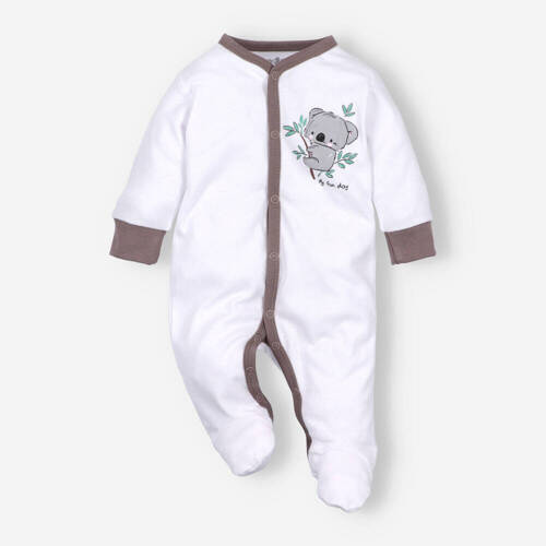 Pajacyk z bawełny organicznej Sweets Koala Nini biały