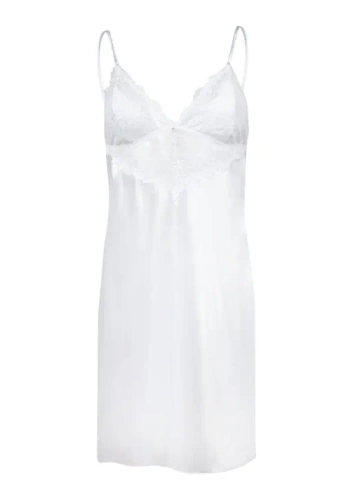 Halka satynowa Frances koszulka damska DKaren - biały