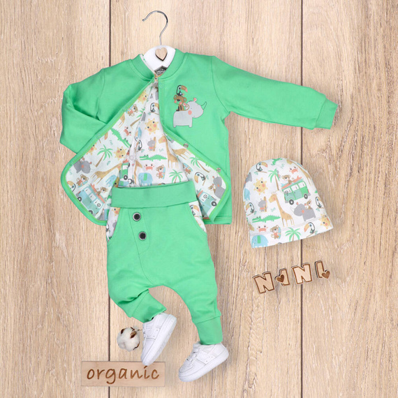 Bluza dresowa z bawełny organicznej Sawanna Nini zielony