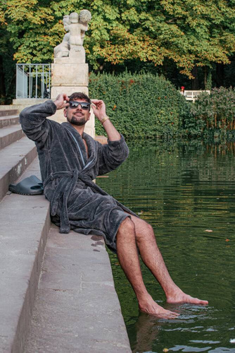 Szlafrok męski 716 Rafael De lafense - grafit