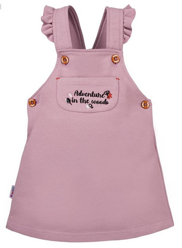 "Adventure" Ogrodniczka dla dziewczynki z nadrukiem Ewa Klucze - róż 