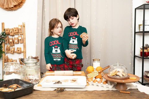 Piżama dla dziecka Tess Italian Fashion - zielony/druk 