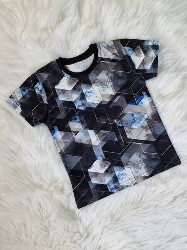 Koszulka dziecięca Cube krótki rękaw Bambarillo granatowy