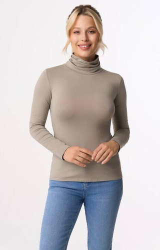 Beverly Bluzka damska z golfem Babell - oliwkowa