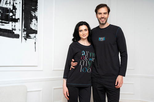 Piżama Damska 3/4 rękaw, 3/4 spodnie Olza Italian Fashion - czarny 