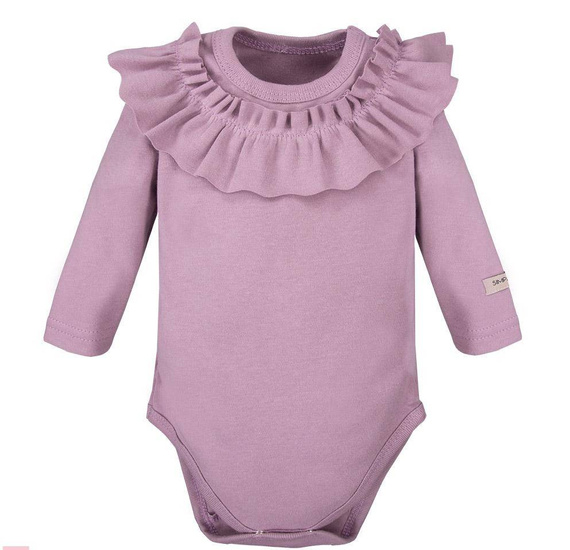 Body z długim rękawem, falbana "Simply Comfy" Ewa Klucze- bordo