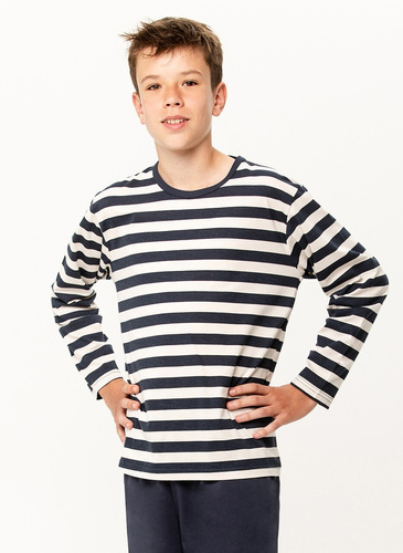 Piżama chłopięca Brace 3315 Taro -granatowy paski