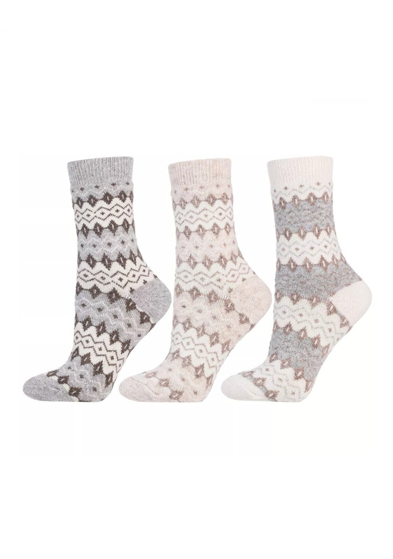 Skarpetki damskie Moraj CSW 800-003 – ciepłe, wzorzyste z dodatkiem wełny