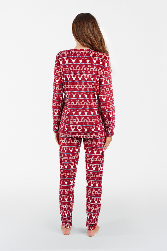 Polarowy Komplet Damski Islandia Italian Fashion - druk bordowy