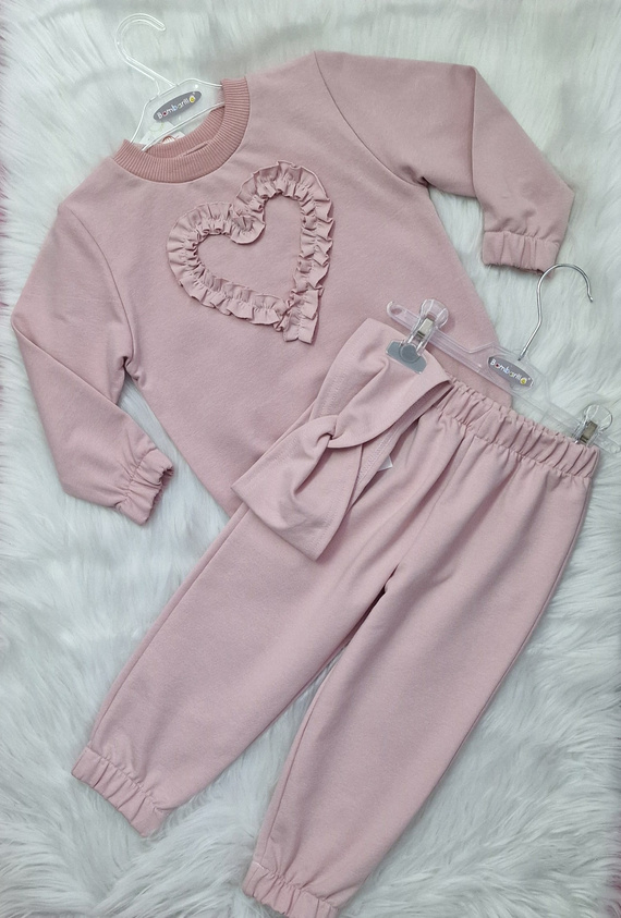 Mia Bambarillo przydymiony róż– bluza dziecięca z dzianiny dresowej | Bawełna 95%, elastan 5%