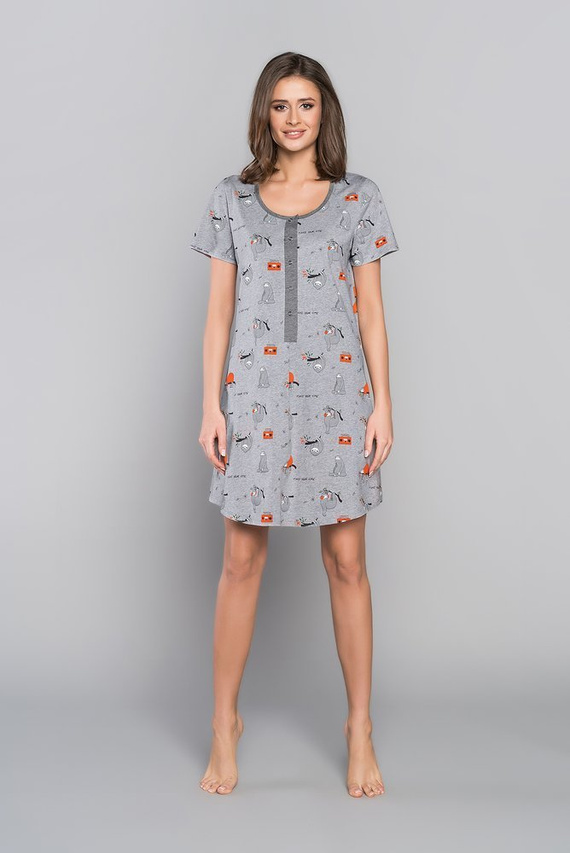 Koszula nocna krótki rękaw Orso Italian Fashion - róż