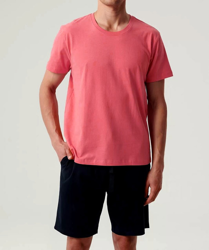 Piżama męska krótki rękaw  NMP-379  Atlantic-koralowy granatowy