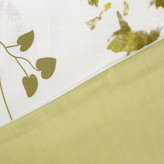 Pościel satynowa Nika 22 gałązki Eurofirany zielony-kremowy