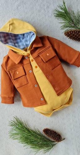 Body z kapturkiem 281K Jack Marija - musztardowy