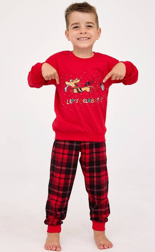 Piżama chłopięca 593/156 966/156 Celebrate Cornette czerwony