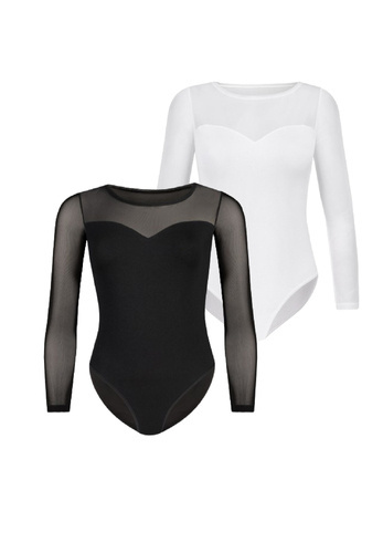 Body damskie z długim rękawem Willow 2-pack Teyli biały-czarny