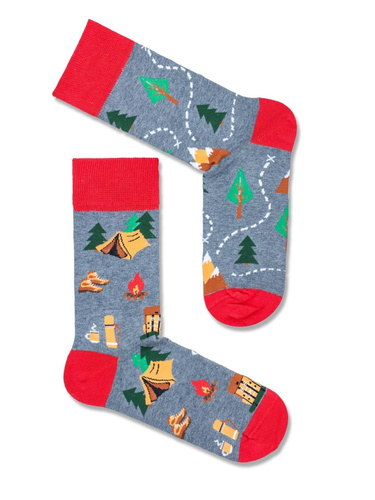 Skarpety męskie Milena 0125.053 Trekking – wygodne i wzorzyste, Melanż