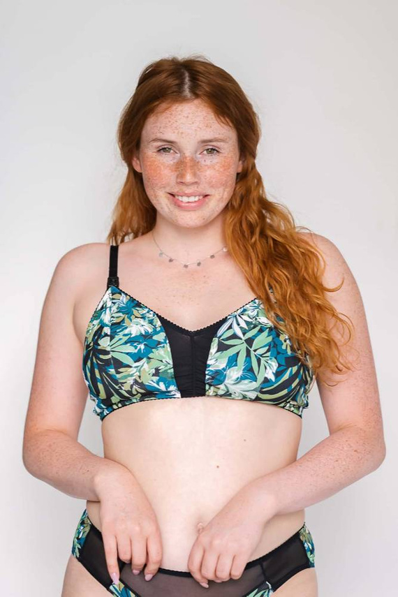 Miękki biustonosz do karmienia Femi Soft Green Momtobe zielony