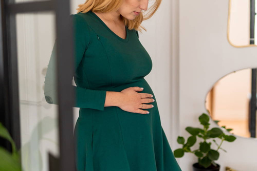 Sukienka do karmienia Mama Milk&Love butelkowa zieleń