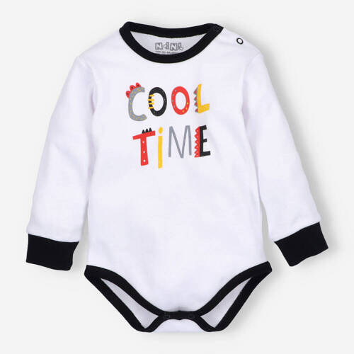 Body z bawełny organicznej Alfabet Nini biały