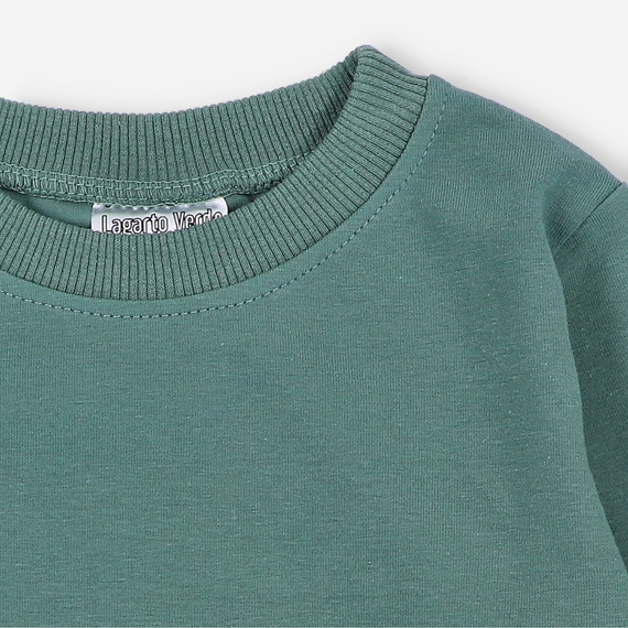 Lagarto Verde bluzka dla chłopca z długim rękawem zielona– bawełniana, wygodna, trwała