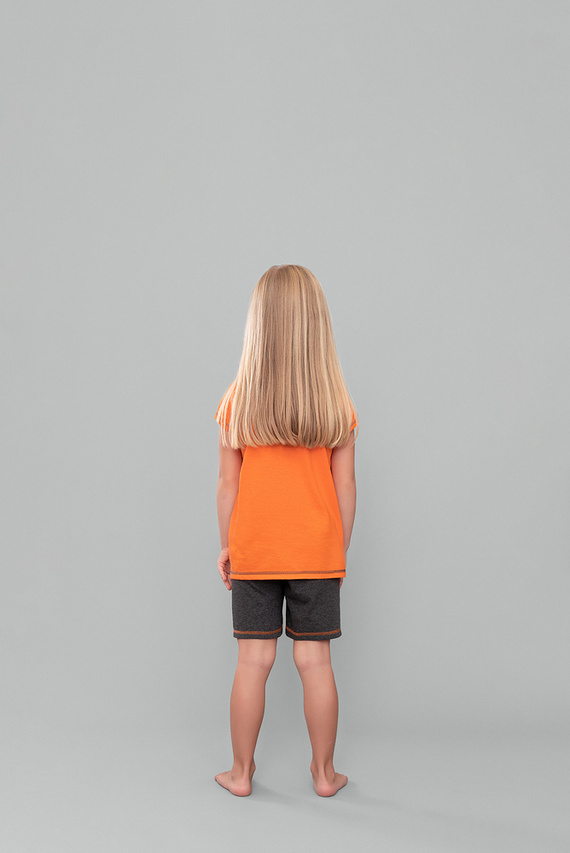 Piżama dziewczęca Blonde Italian Fashion - pomarańcz/ciemny melanż