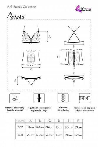 Komplet Nerysa LC 90427 Pink Rosses Collection LivCo Corsetti Fashion