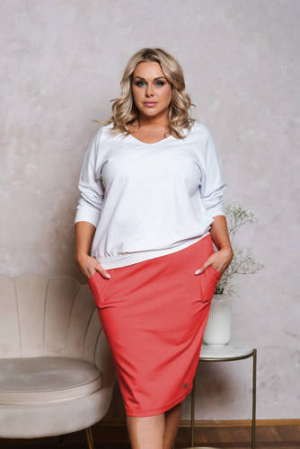 Spódnica damska midi Karina Italian Fashion - koralowy