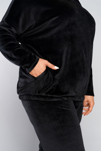 Komplet Damski dł. rękaw, dł. spodnie Juga Italian Fashion czarny 