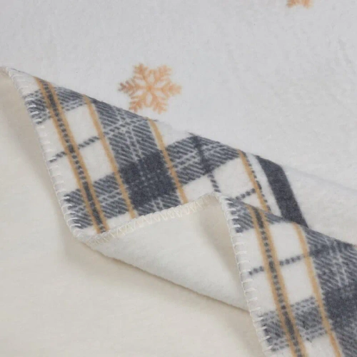 Świąteczny koc narzuta krata Angel Eurofirany kremowy 