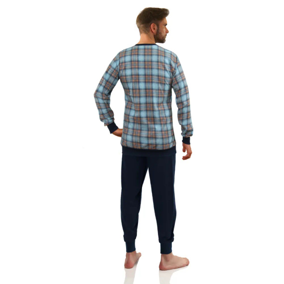 Bawełniana piżama męska 2576/41 Sesto Senso - granatowy