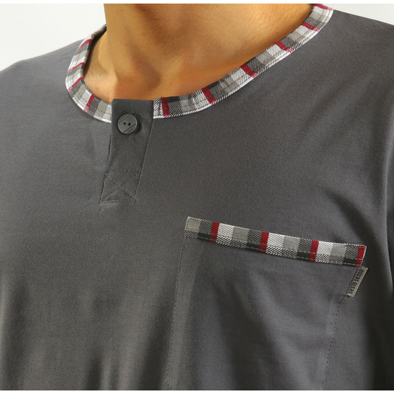 Bawełniana piżama męska Jasiek Sesto Senso - grafitowy