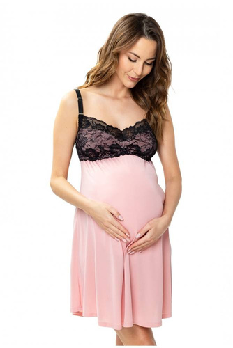 Koszula nocna ciążowa i do karmienia 86550 Jasmin Mewa różowy 