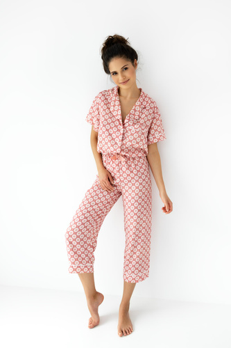 Piżama damska rozpinana Sofija Sensis - różowy