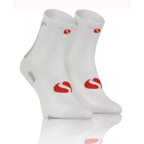 SKB01 Sport Socks Skarpety sportowe uniwersalne Sesto Senso biały-czerwony