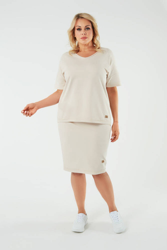 Spódnica damska midi Stella Italian Fashion - beżowy 