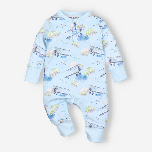 Pajacyk chłopięcy bez stópek Samoloty Nini druk