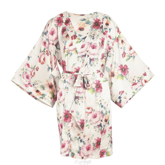 Rose Szyfonowy szlafrok damski Unikat - ecri-kwiaty