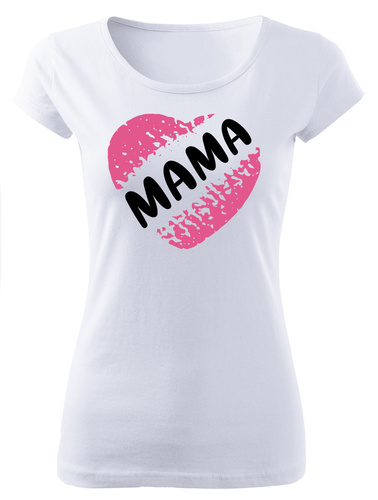 Koszulka damska "Mama z sercem" Moocha biały