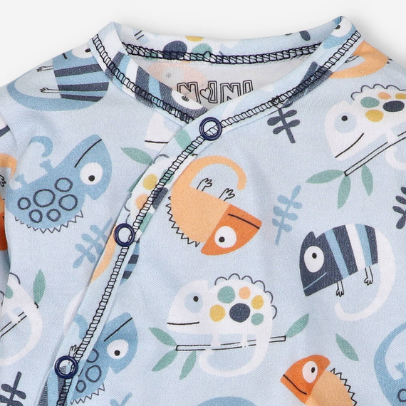 Body kopertowe z bawełny organicznej Kameleon Nini niebieski