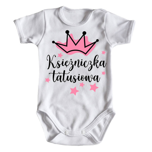 Body krótki rękaw "Księżniczka tatusiowa" Moocha biały