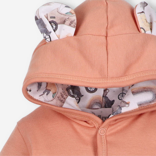 Kurtka niemowlęca z bawełny organicznej Cute Cars Nini pomarańczowy