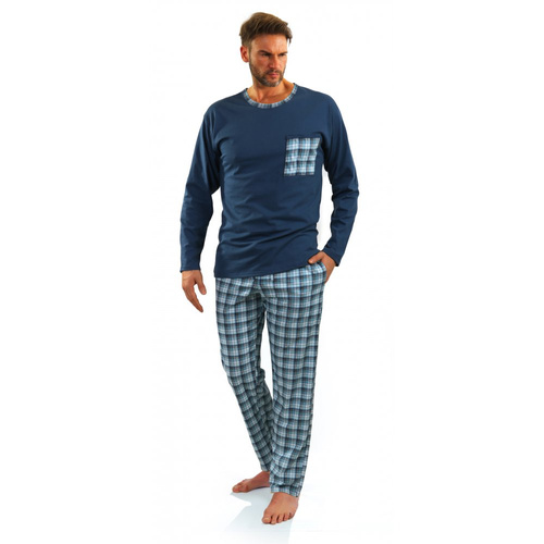 Bawełniana piżama męska z długim rękawem 06 Sesto Senso - jeans