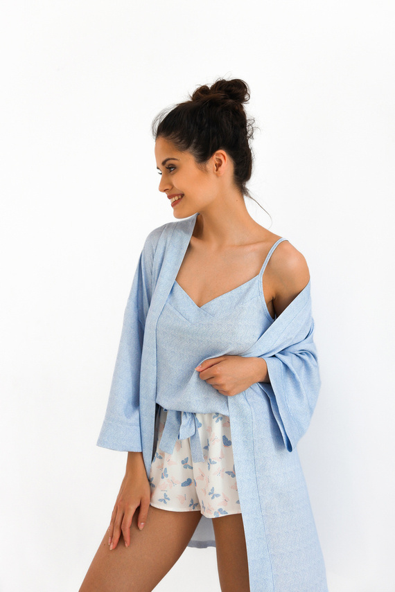 Szlafrok damski Felicia Sensis - niebieski melanż