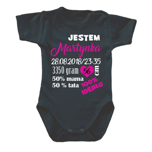 Body krótki rękaw z metryczką Moocha czarny