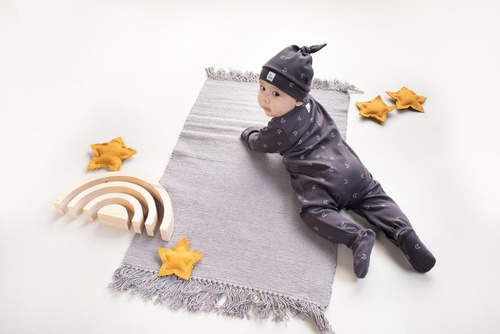 Pajac niemowlęcy "Dreamer" Pinokio - grafit druk 