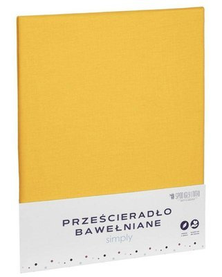 Prześcieradło bawełniane jednobarwne Simply Spod Igły i Nitki musztardowy